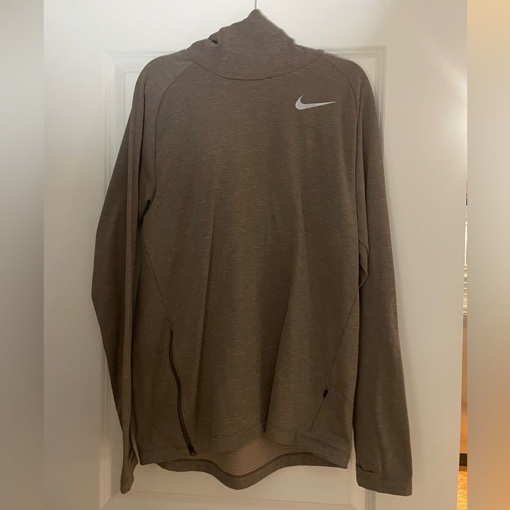 Nike Brown Heather Long Sleeve Performance Hoodie